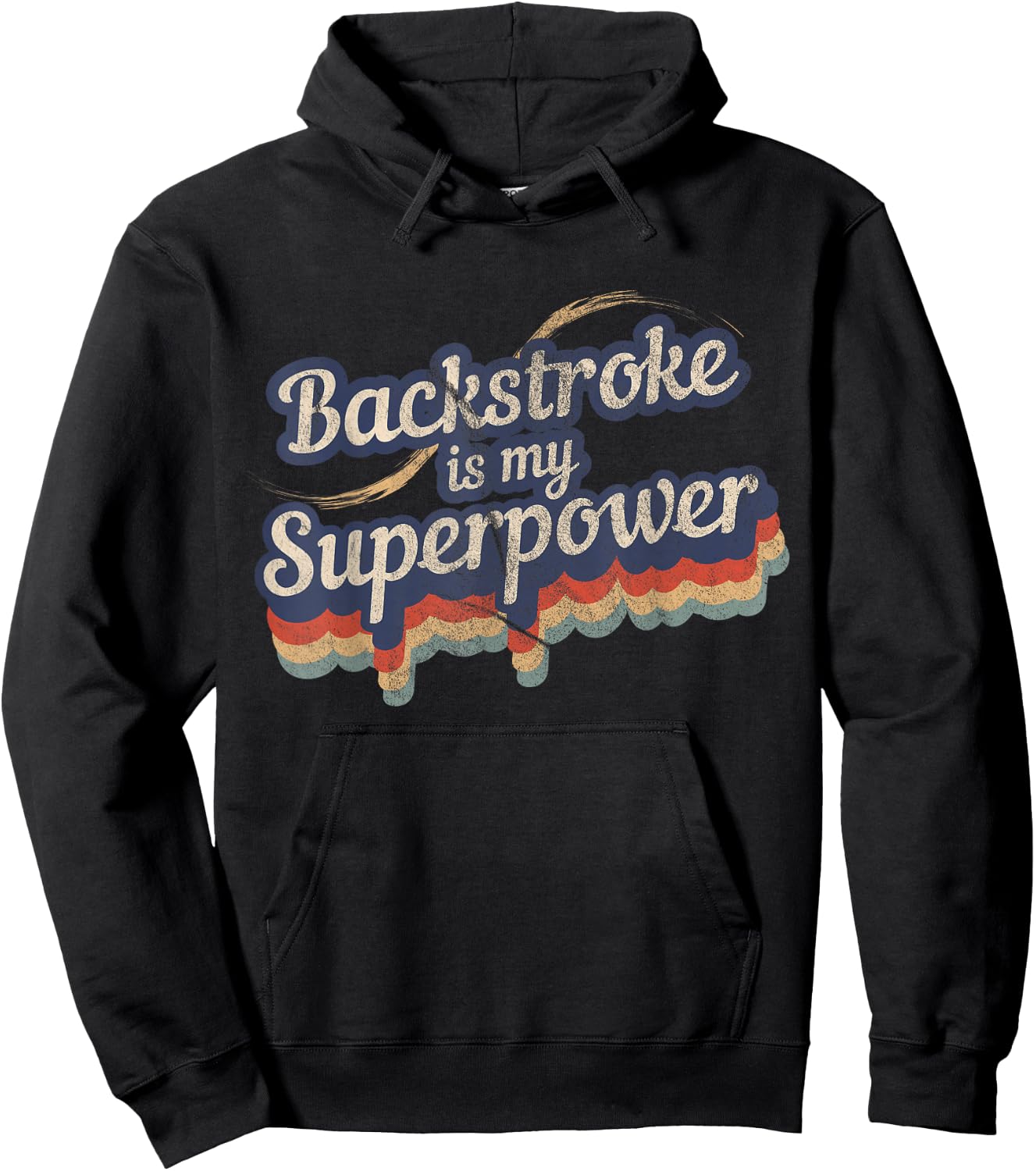 Backstroke Is My Superpower Design Backstroke Hoodie - Hoodie | Black