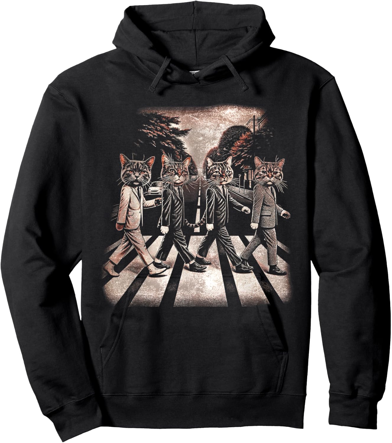 Classic Cats Music Band Vintage Retro Heavy Meowtal Musician Hoodie - Hoodie | Black