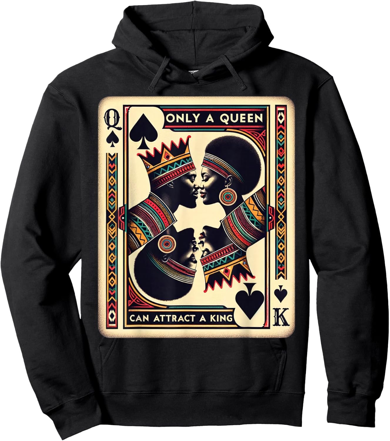 King & Queen Black Love African American Couples Marriage Hoodie - Hoodie | Black