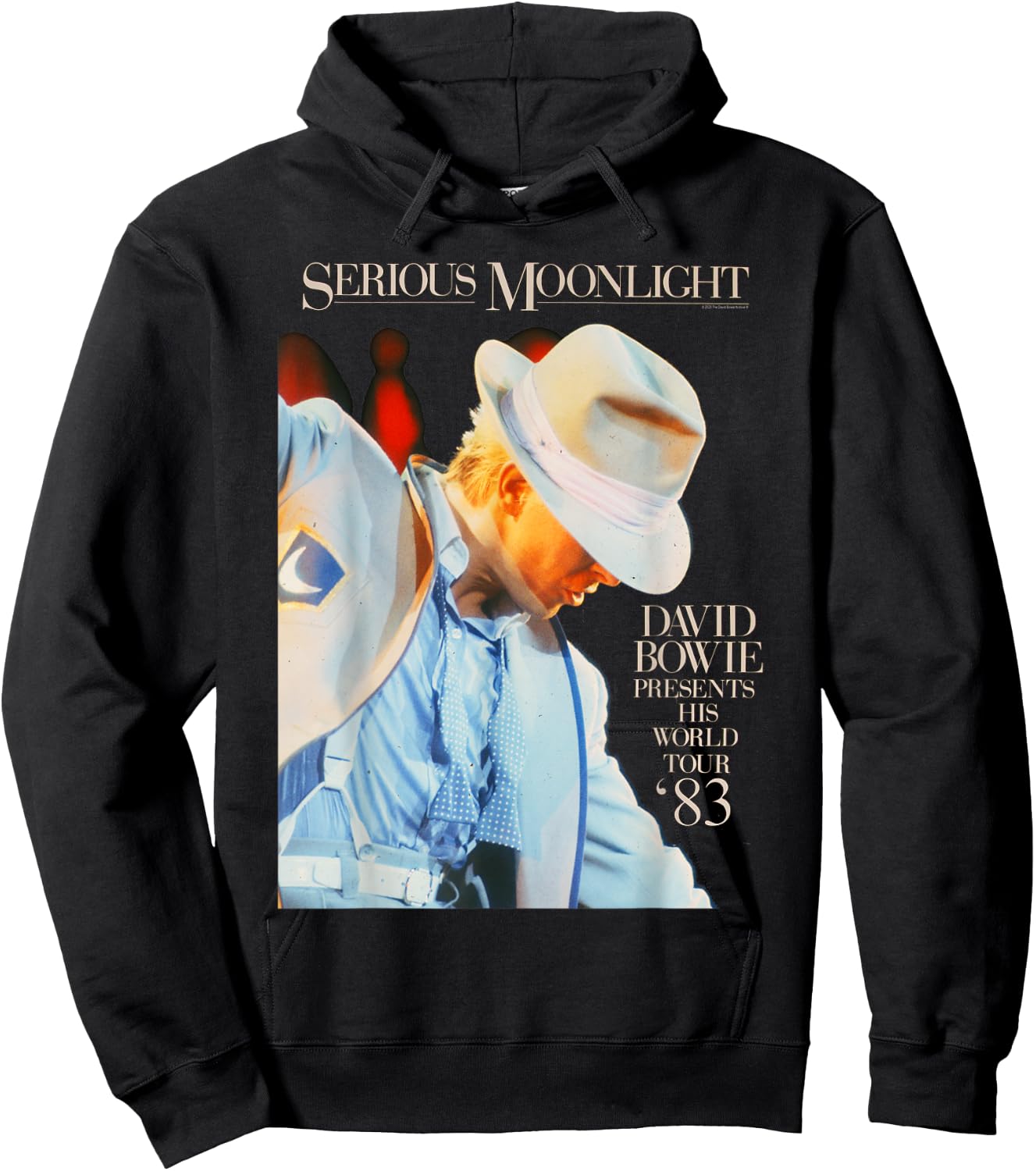 David Bowie Music Rock Serious Moonlight Hoodie - Hoodie | Black