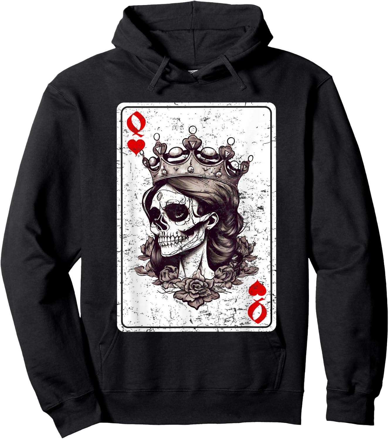 Queen of Hearts Card Game Horror Heart Queen Gothic Hoodie - Hoodie | Black
