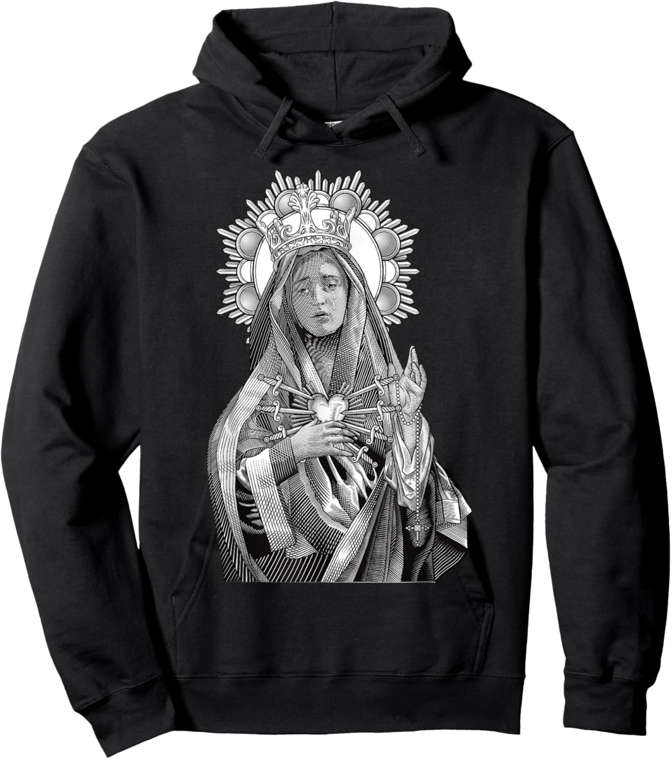 Mater Dolorosa Our Lady of Sorrows Virgin Mary Catholic Hoodie - Hoodie | Black