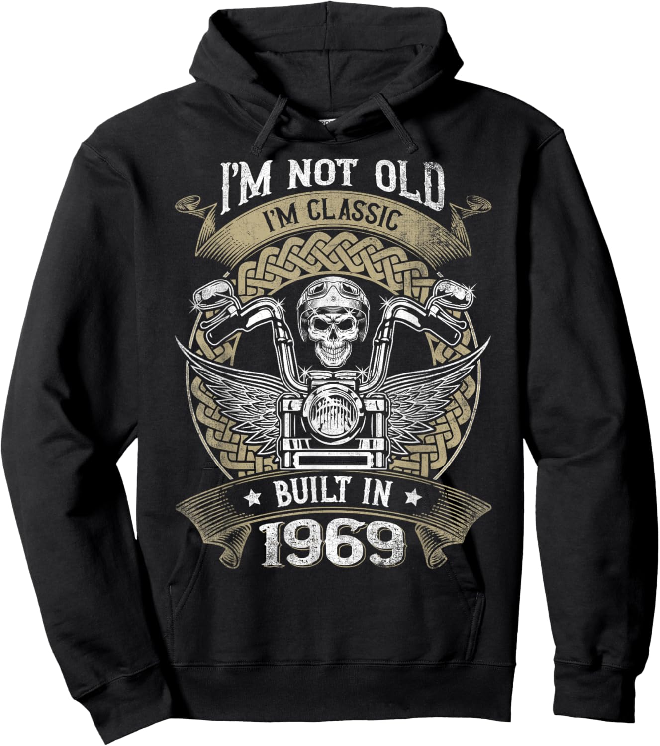 I'm Not Old I'm Classic Built 1969 Motorcycle 55th Birthday Hoodie - Hoodie | Black