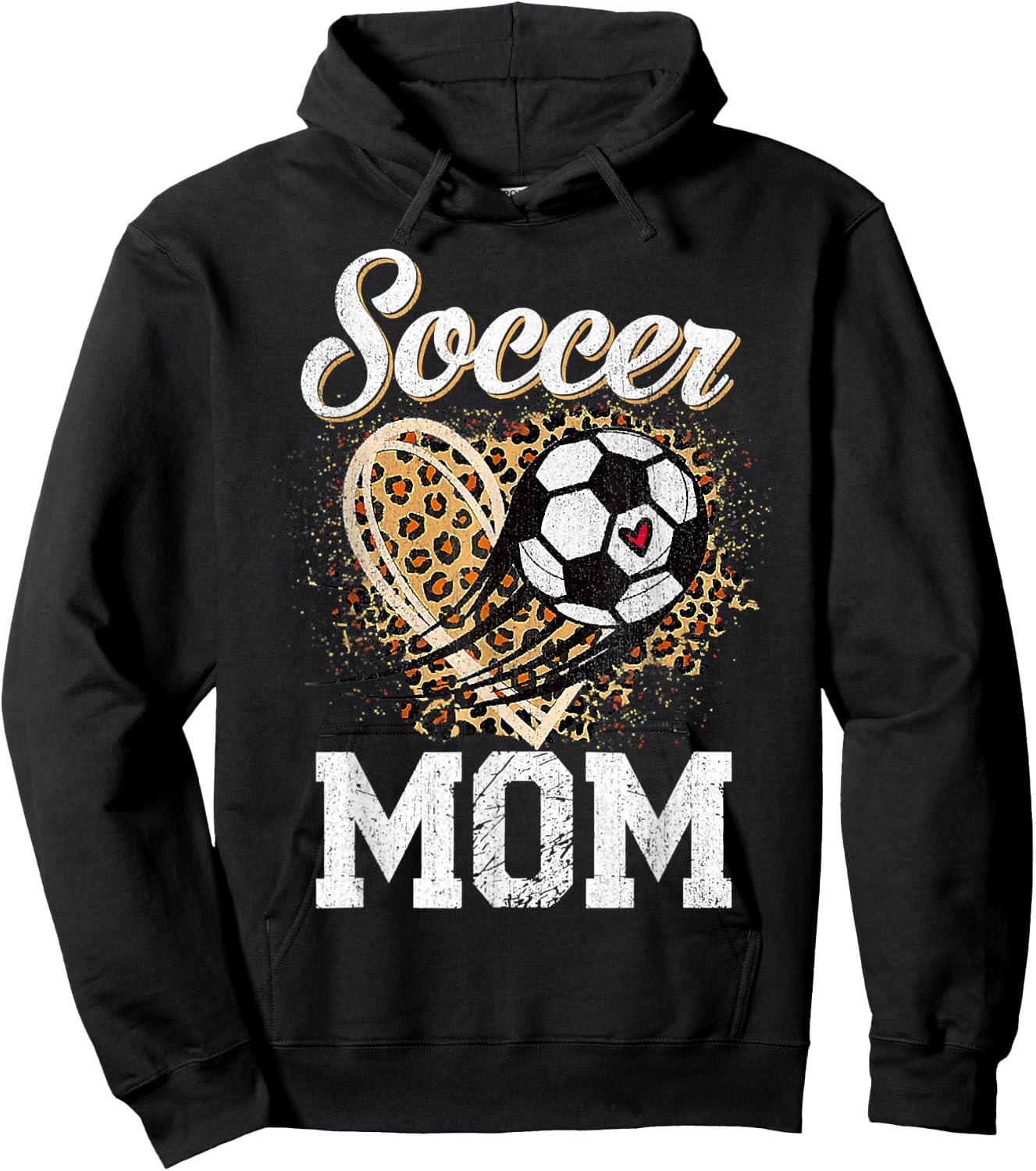 Leopard Soccer Mom Ball Funny Mother's Day Hoodie - Hoodie | Black