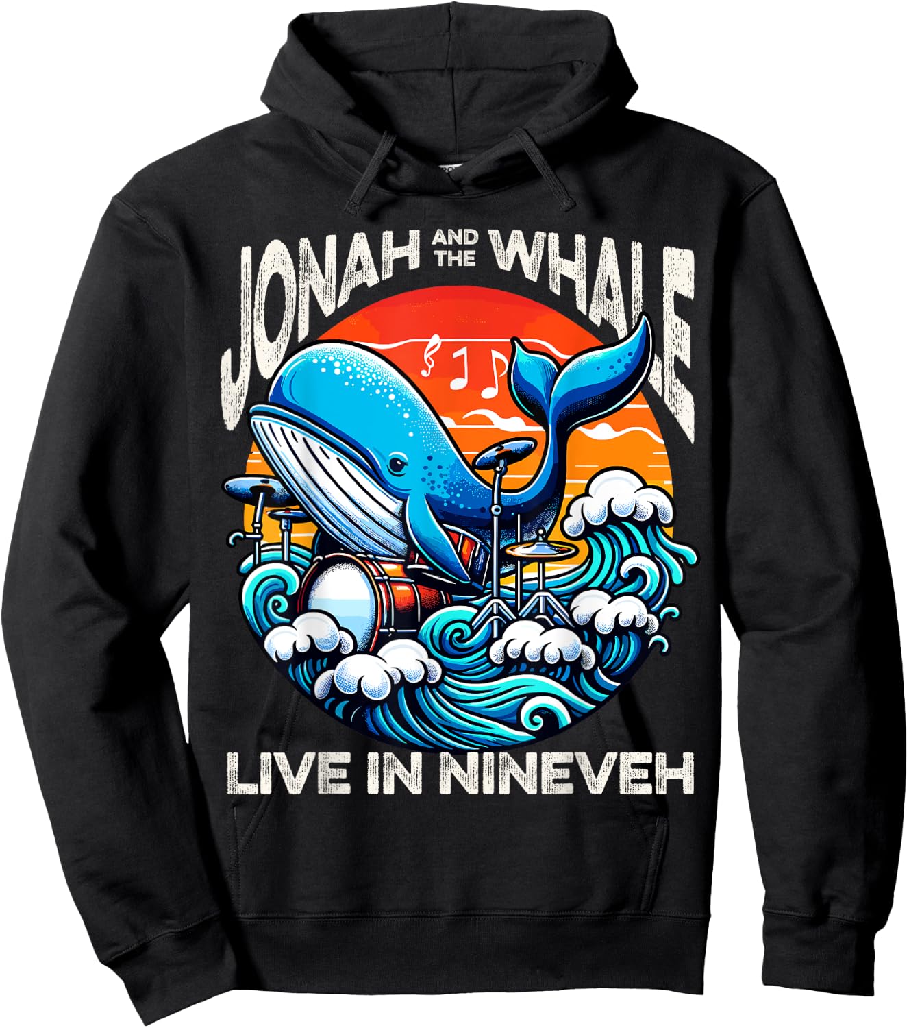Jonah Whale Funny Rock Band Vintage Funny Christian Hoodie - Hoodie | Black
