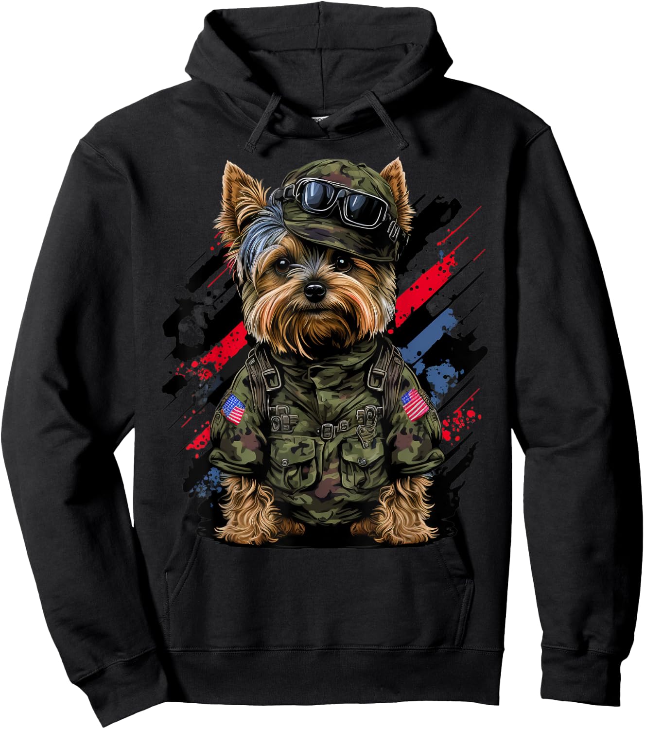 Soldier Yorkshire Terrier Army Military Yorkshire Terrier Hoodie - Hoodie | Black
