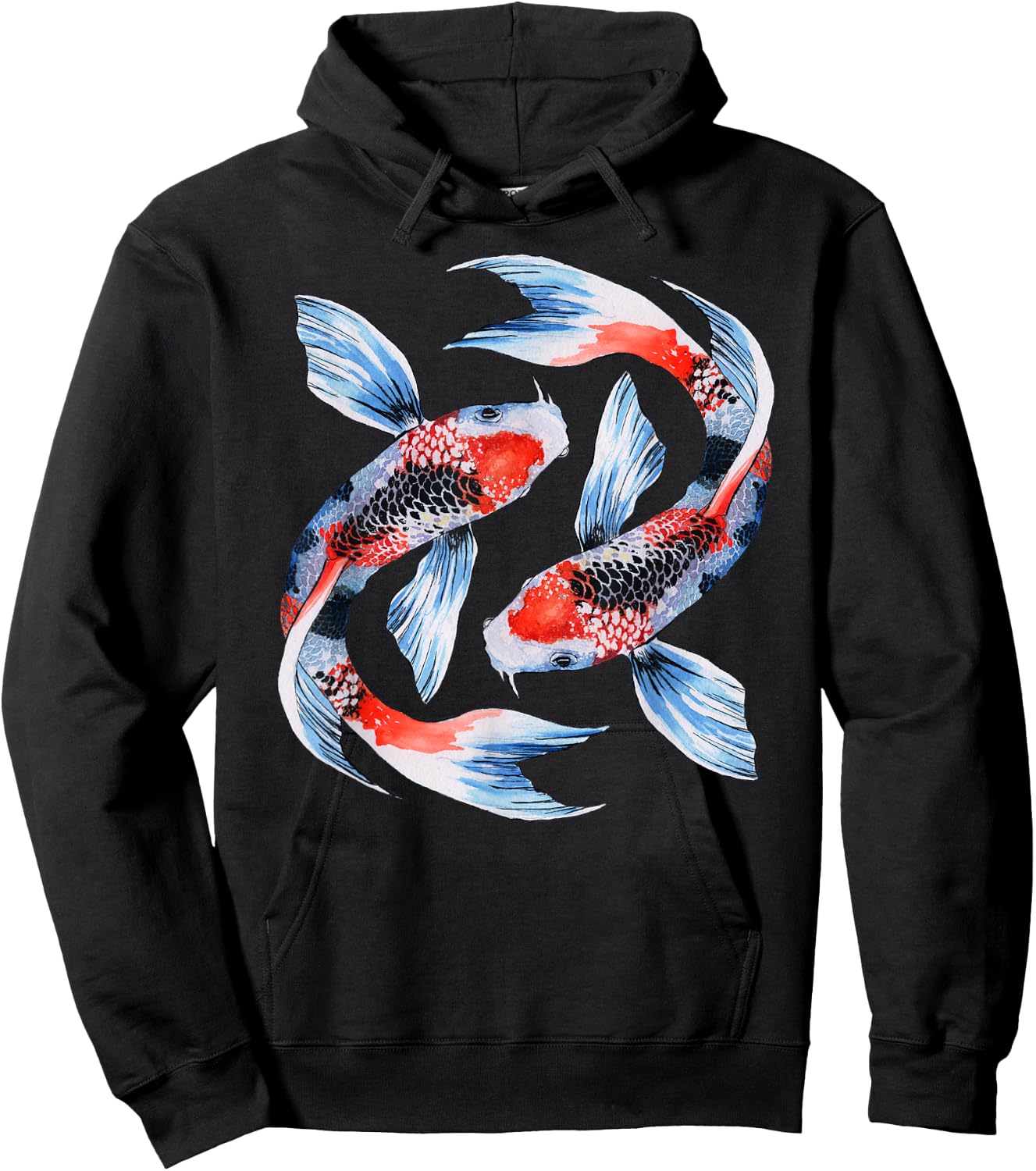 Japanese Koi Carp Nishikigoi Fish Cherry Blossoms Men Women Hoodie - Hoodie | Black