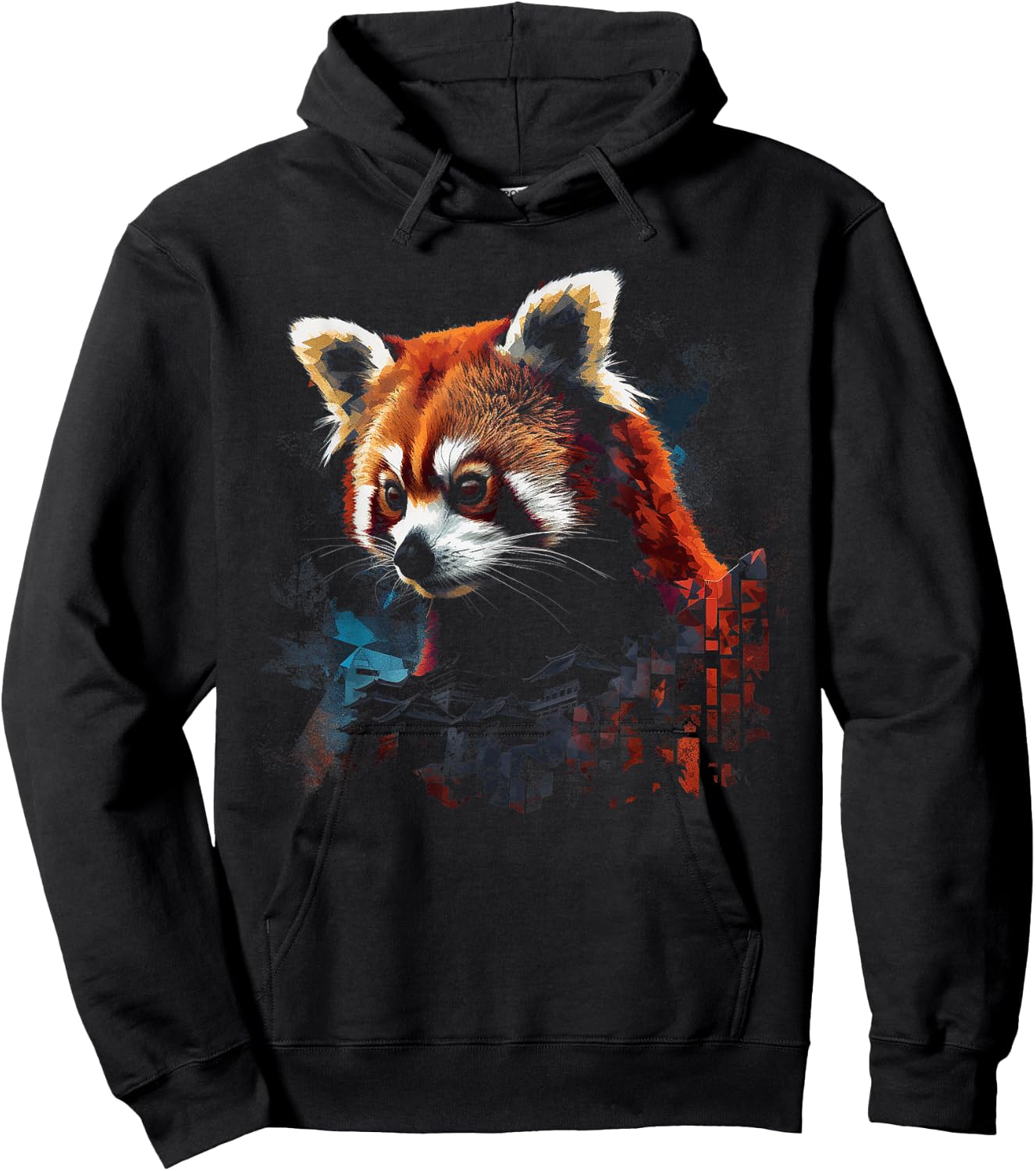 Red Panda Lover Artwork | Animal Motif Red Panda Hoodie - Hoodie | Black