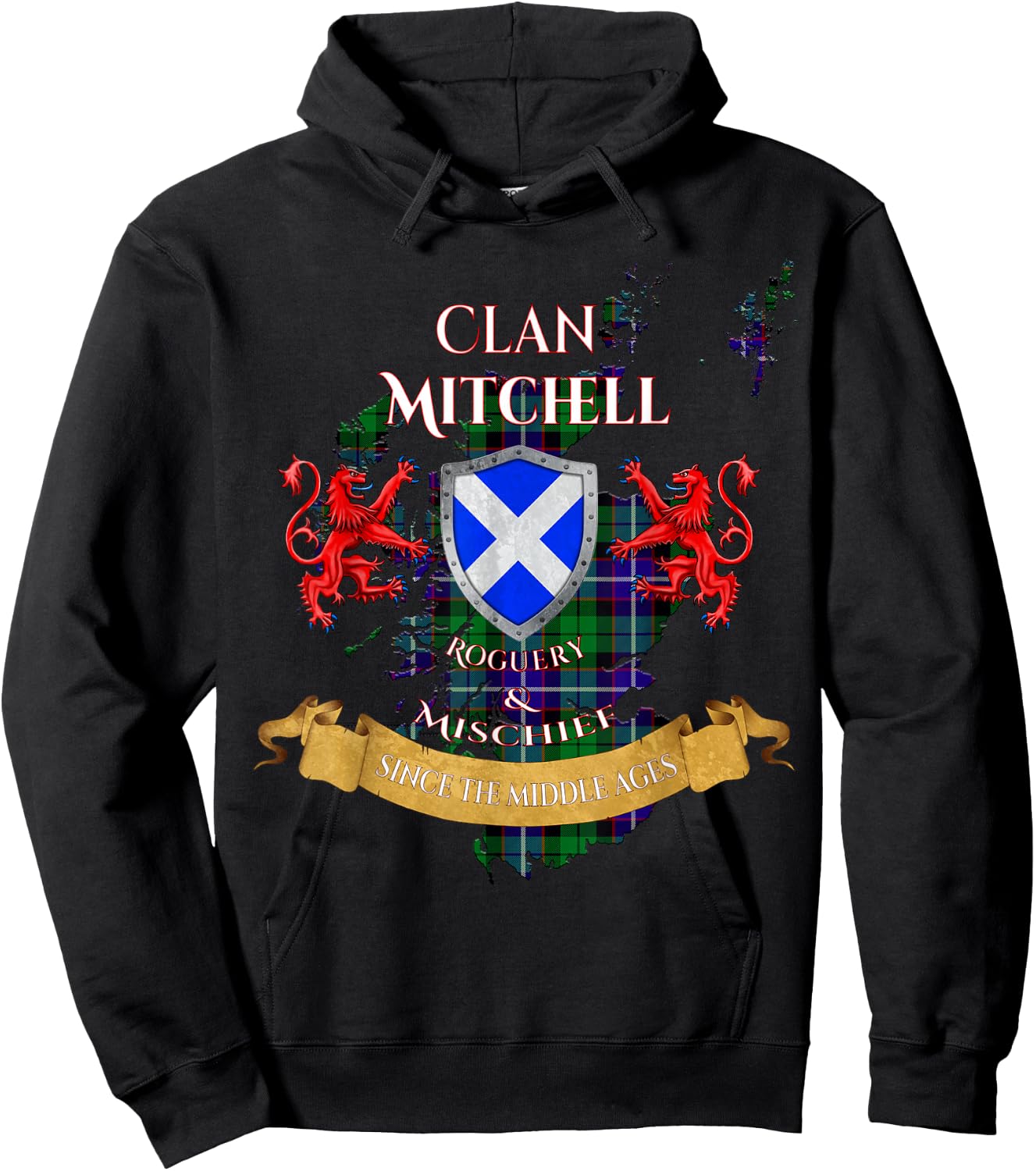 Mitchell Scottish Family Clan Middle Ages Mischief Hoodie - Hoodie | Black