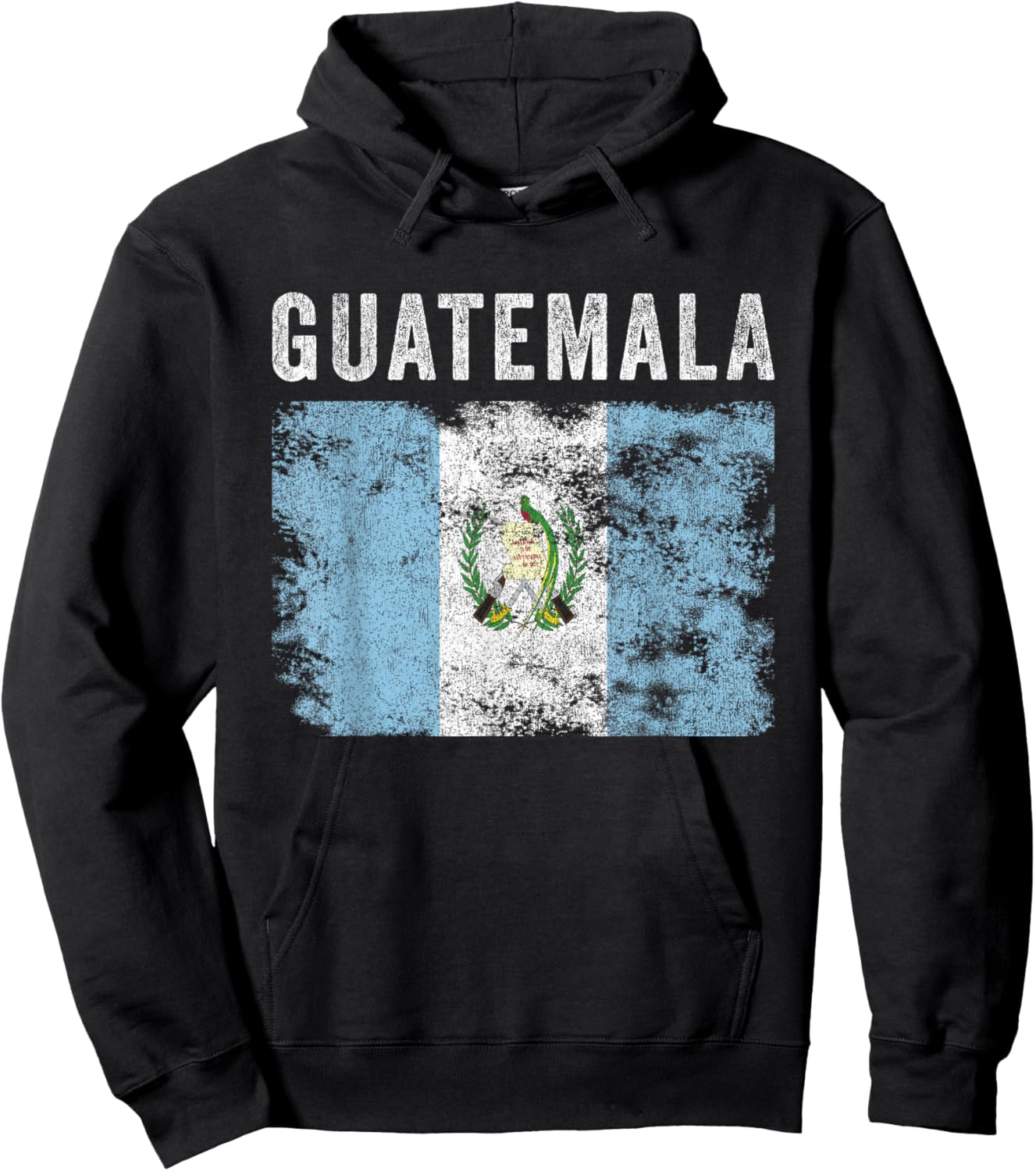 Guatemala Flag Distressed - Men Women Kids - Guatemalan Flag Hoodie - Hoodie | Black