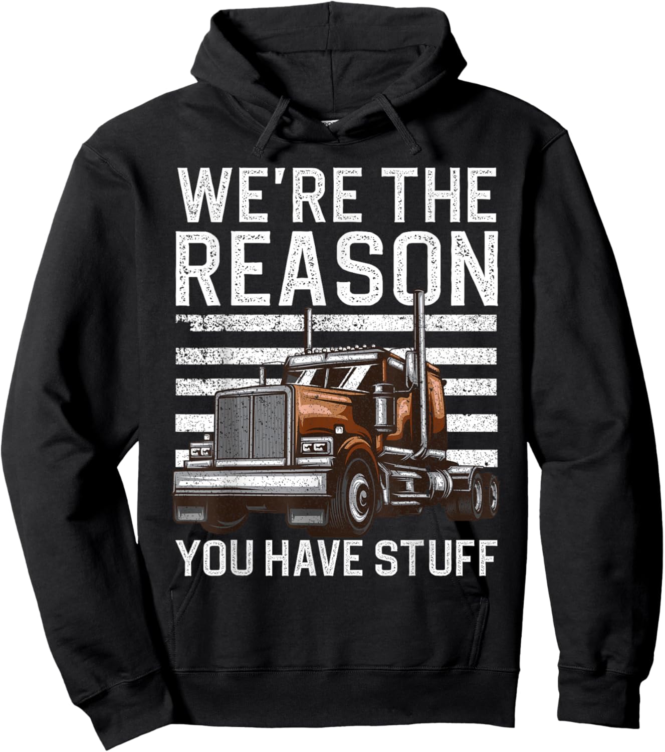 Funny Trucker Design Women Semi Truck Driver Lover Hoodie - Hoodie | Black