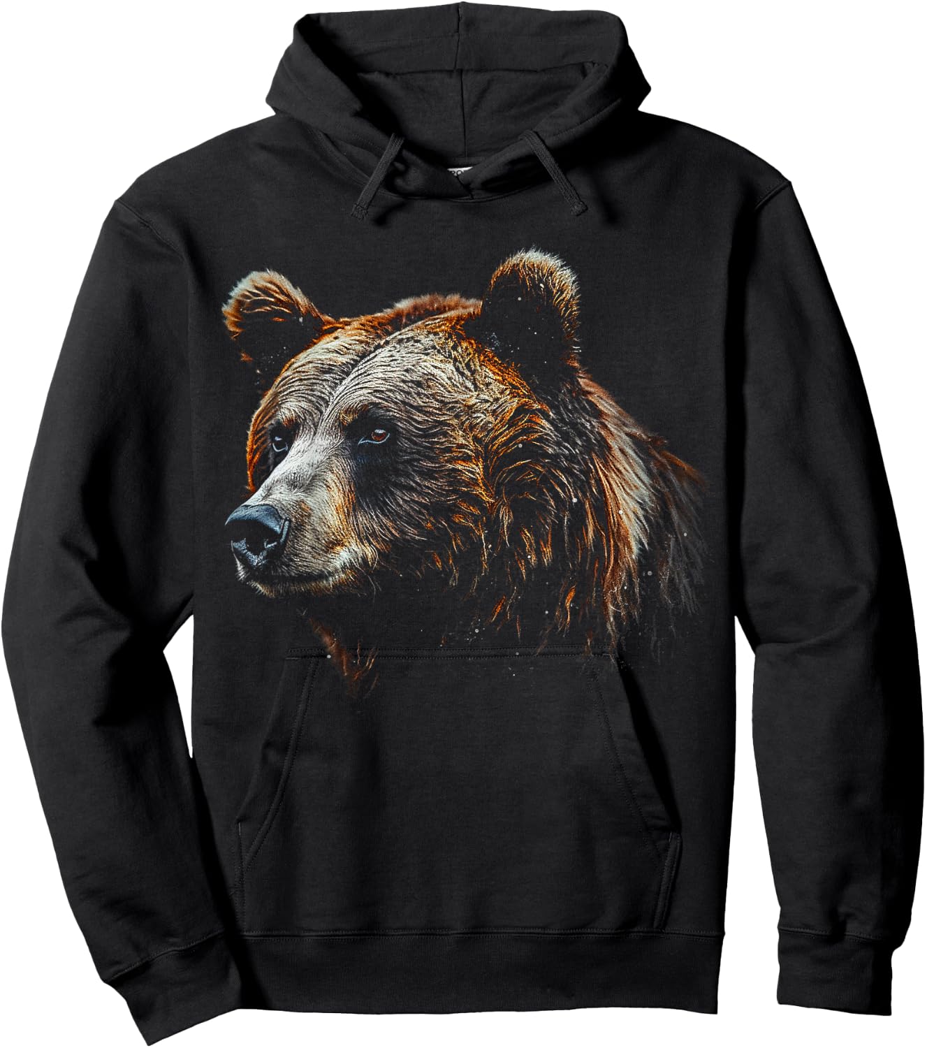 Bear Lover Artwork | Animal Motif Bear Hoodie - Hoodie | Black