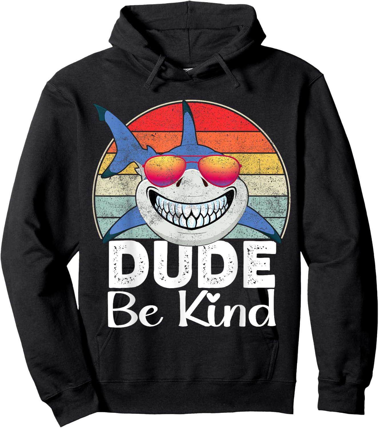 Dude Be Kind Shark Unity Day Orange Anti Bullying 2025 Kids Hoodie - Hoodie | Black