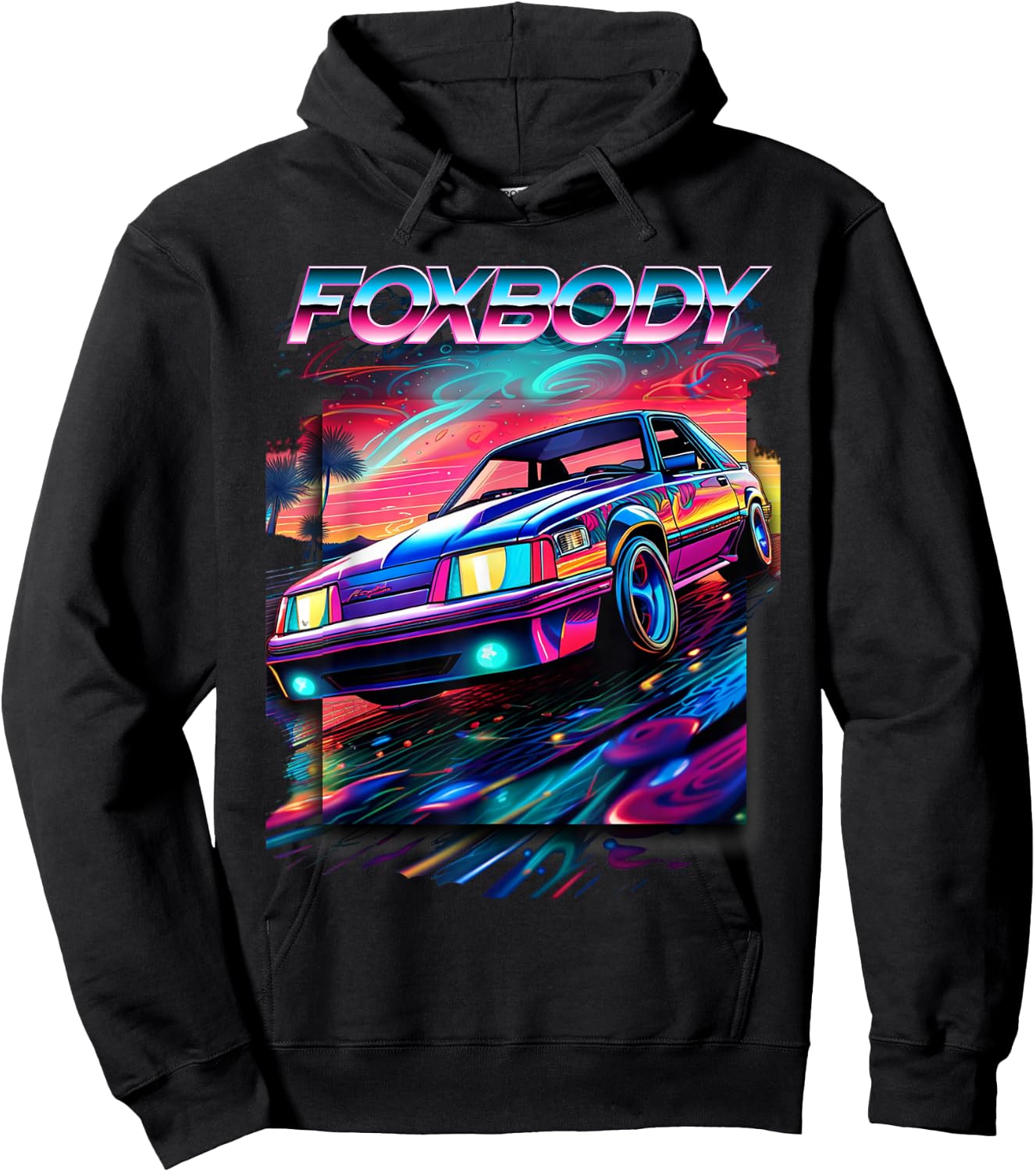 Foxbody, Foxbody Nation, Foxbody stang, Car enthusiast Hoodie - Hoodie | Black