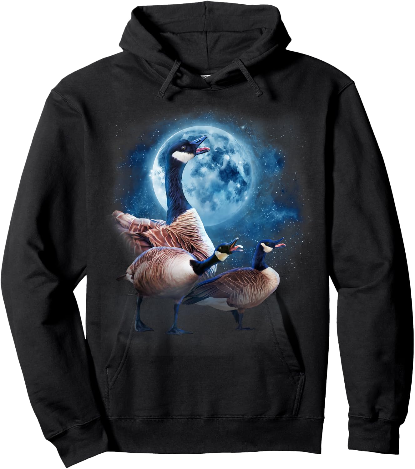 Canadian Goose Shirt - Howling at the Moon Silly Goose Hoodie - Hoodie | Black