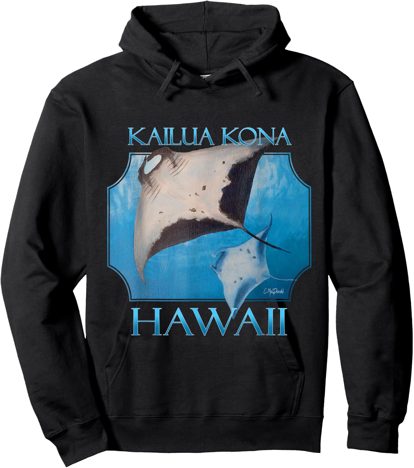 Kailua Kona Hawaii Manta Rays Ocean Sea Rays Hoodie - Hoodie | Black