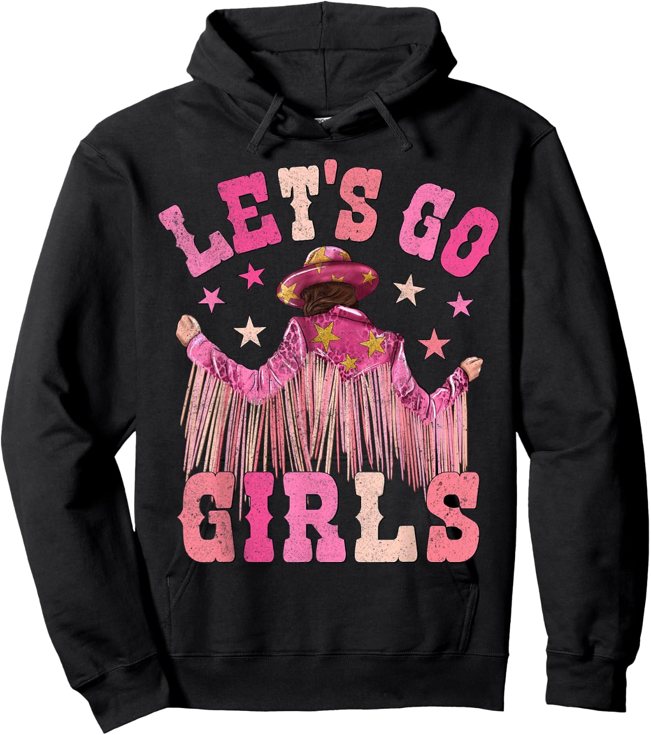 Let's Go Girls Western Country Cowgirl Bachelorette Matching Hoodie - Hoodie | Black