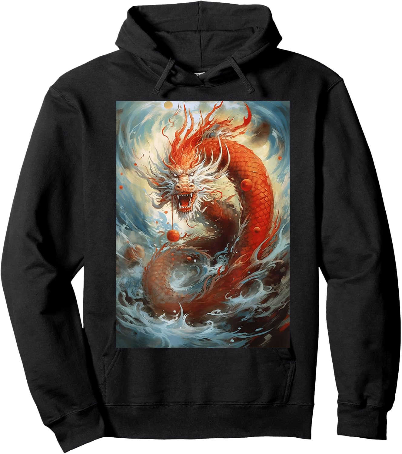 Dragon Art Chinese Symbol Of Power Strength Good Luck Hoodie - Hoodie | Black