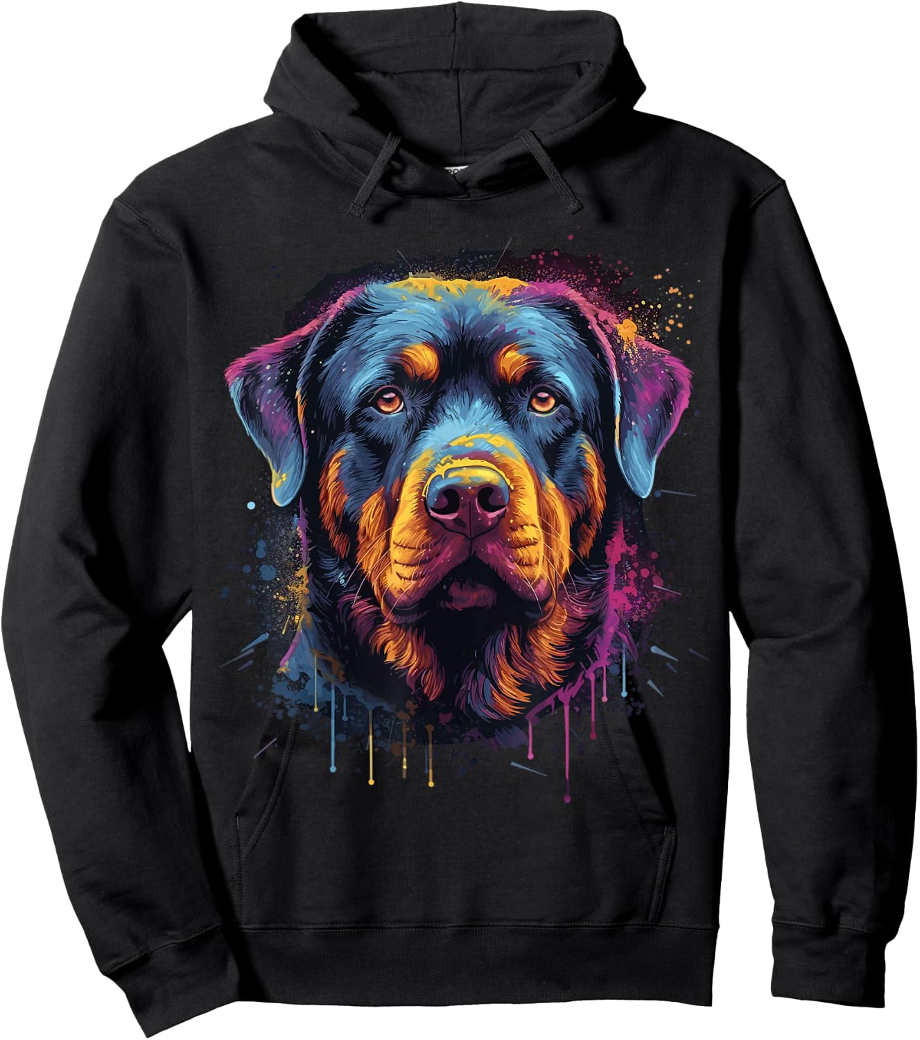 Cute Rottweiler Dog Lover Colorful Men Women Boys Girls Hoodie - Hoodie | Black