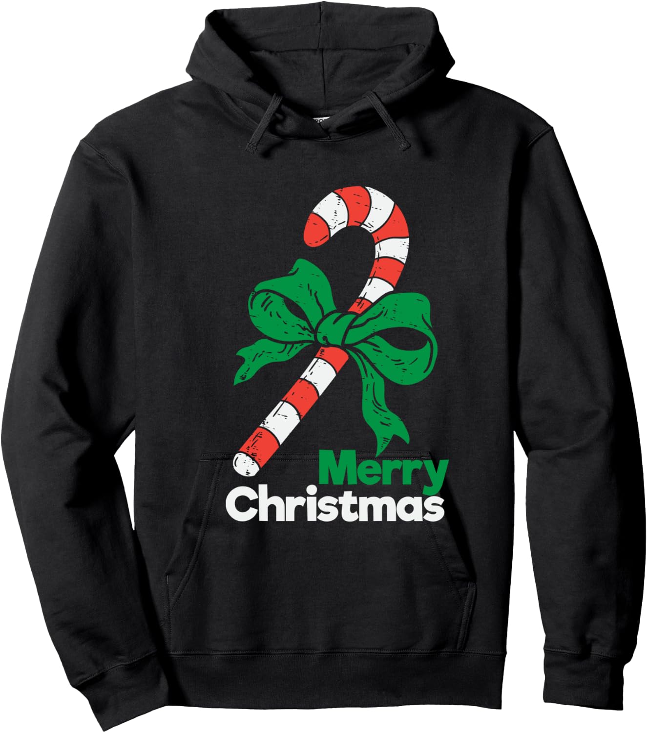 Merry Christmas Candy Canes Hoodie - Hoodie | Black