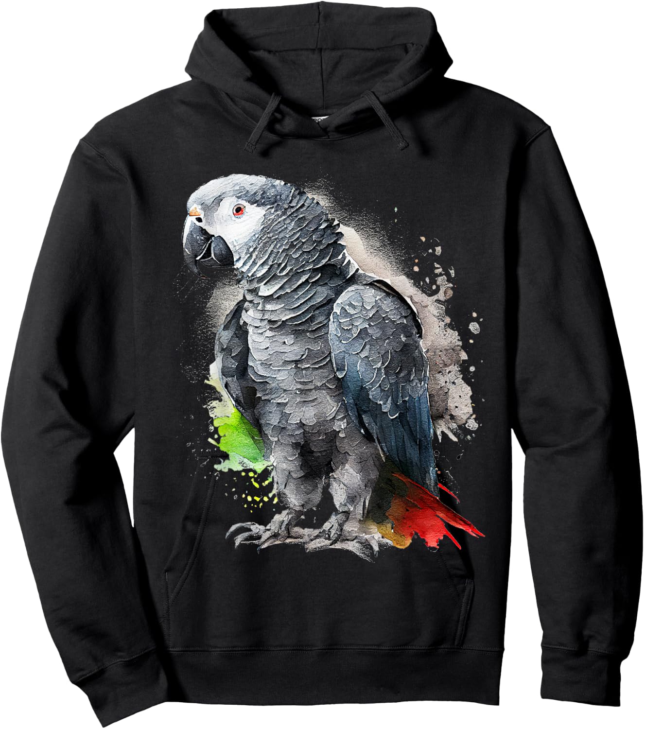 Beautiful African Grey Parrot Hoodie - Hoodie | Black