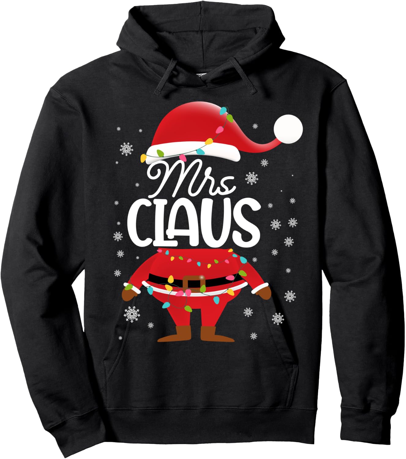 Family Santa Mrs Claus Matching Christmas Women Mom Wife Hoodie - Hoodie | Black