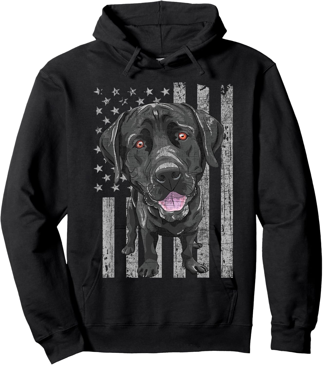 Patriotic Black Labrador - USA American Flag Dog Lover Hoodie - Hoodie | Black