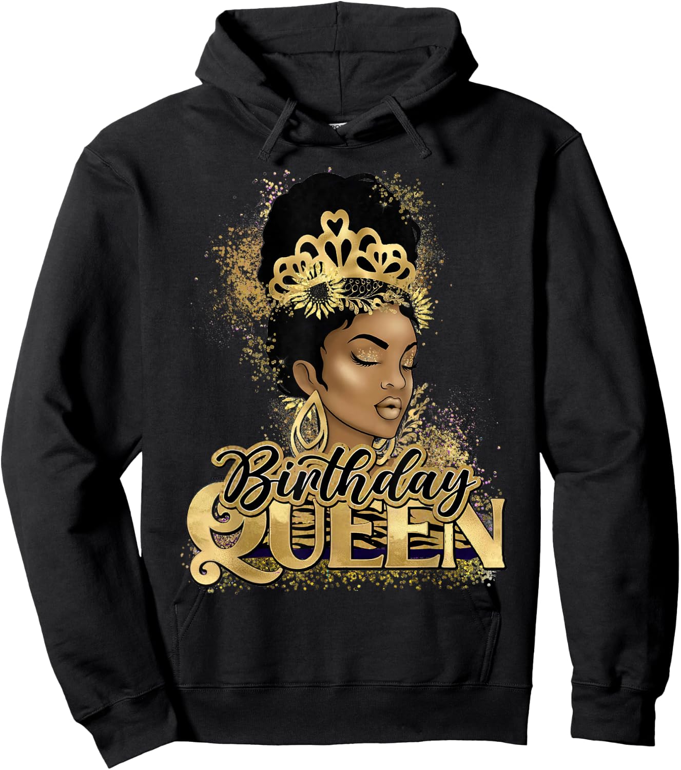 Birthday Queen African American Black Woman Hoodie - Hoodie | Black