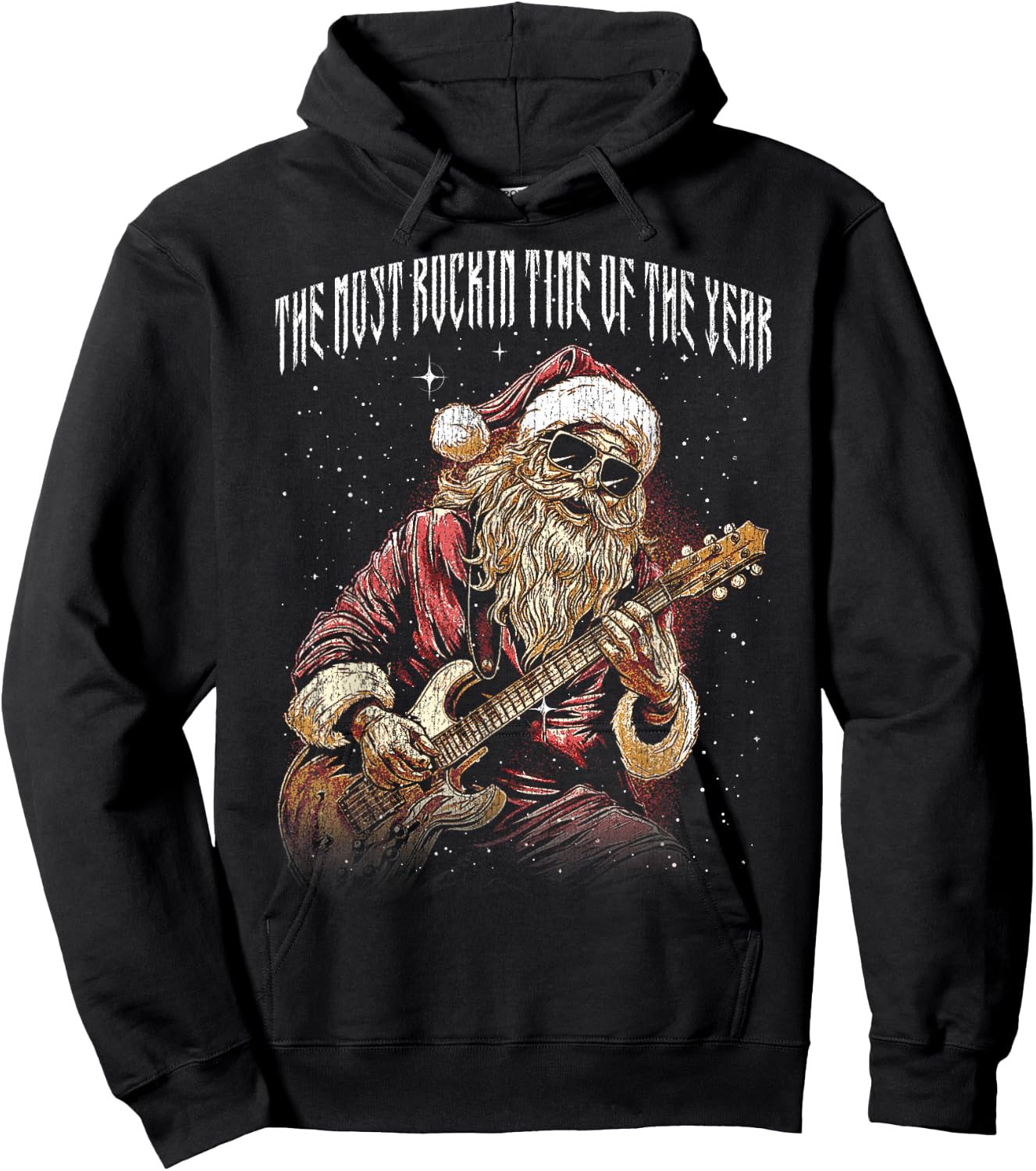 The most rockin time of the year cool Christmas Rock N Roll Hoodie - Hoodie | Black