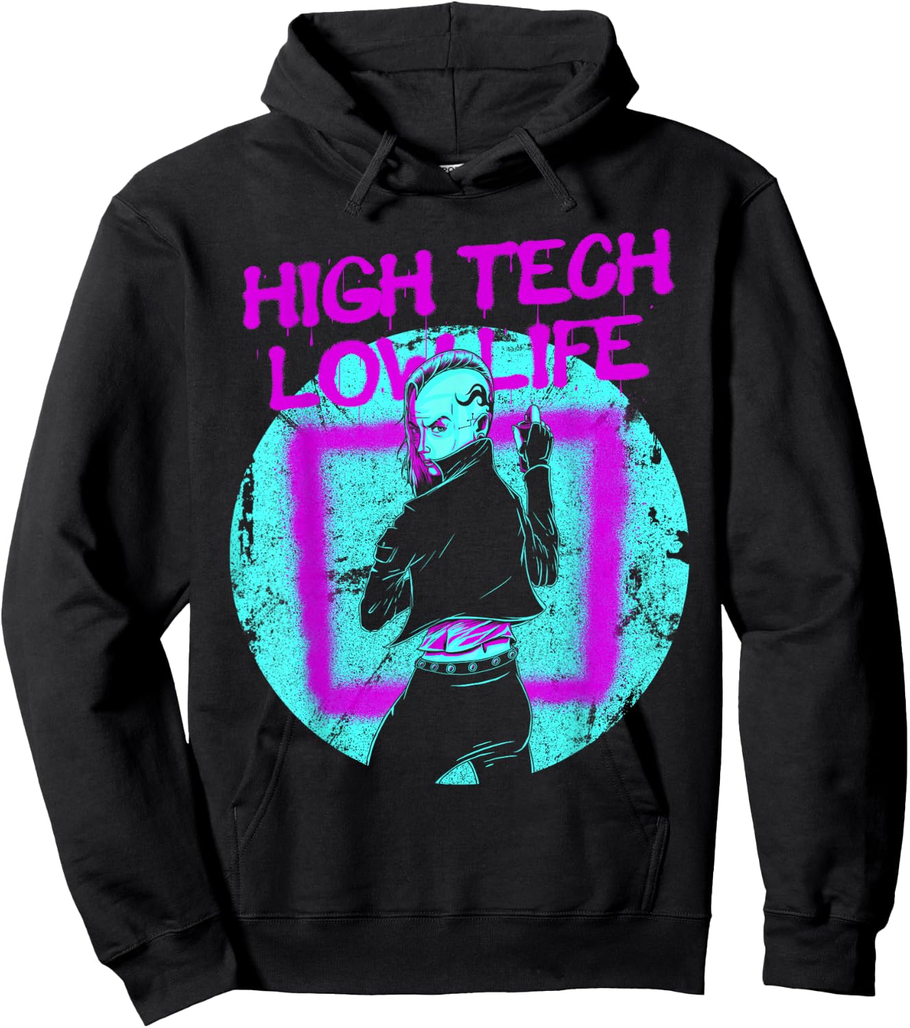 Cyberpunk High Tech Low Life Japanese Aesthetic Futuristic Hoodie - Hoodie | Black