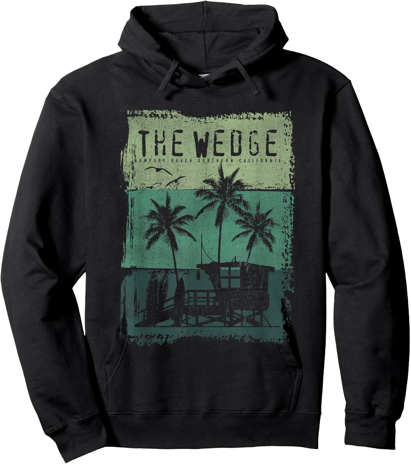 The Wedge Newport Beach California Best Surf Spot Hoodie - Hoodie | Black