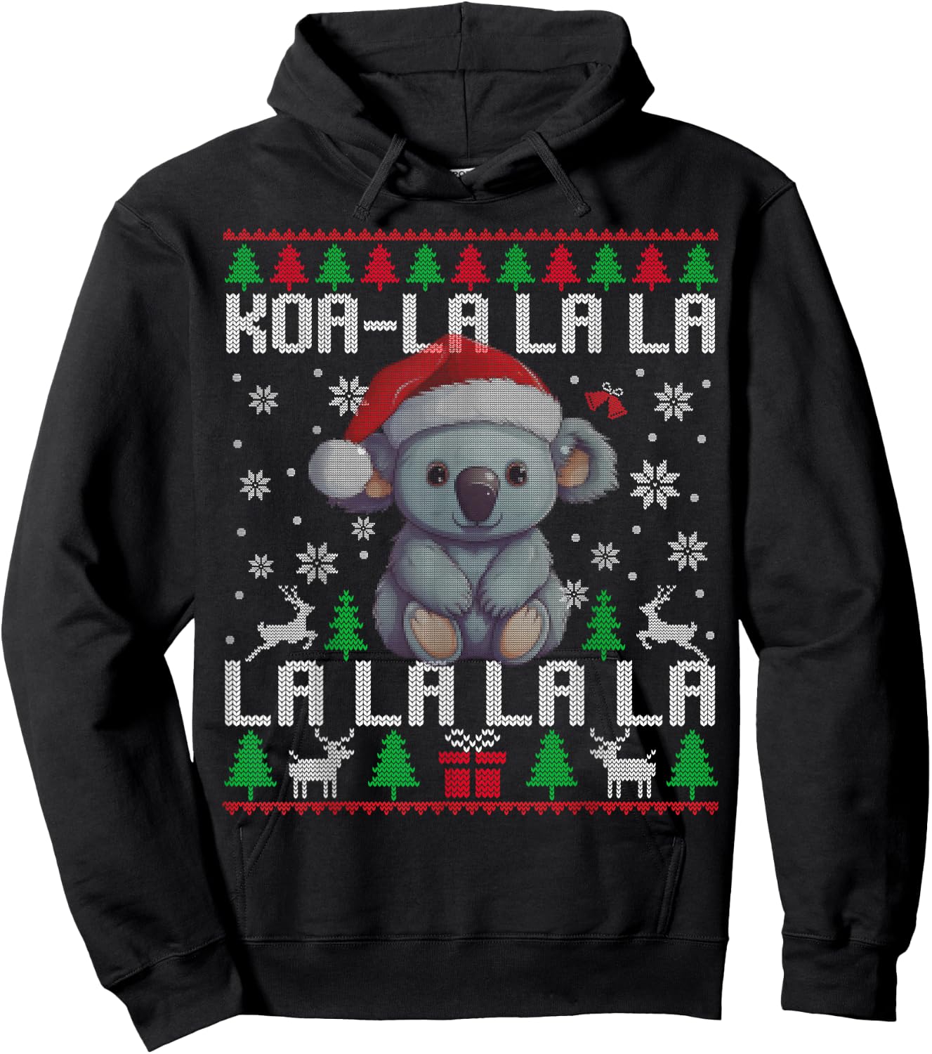 Koa-la la la Cute Koala Ugly Christmas Australian Men Kids Hoodie - Hoodie | Black