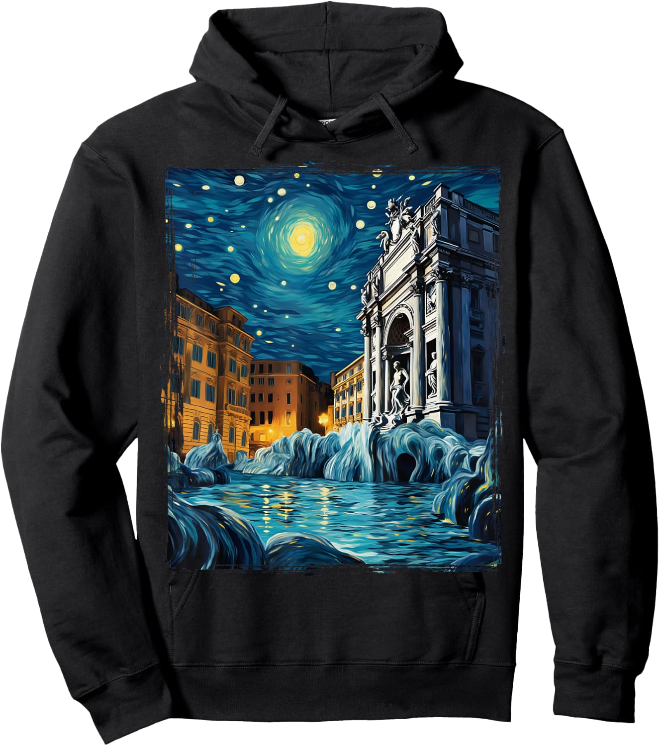 Cool Vintage Rome Italy Souvenir Rome Italy Trevi Fountain Hoodie - Hoodie | Black