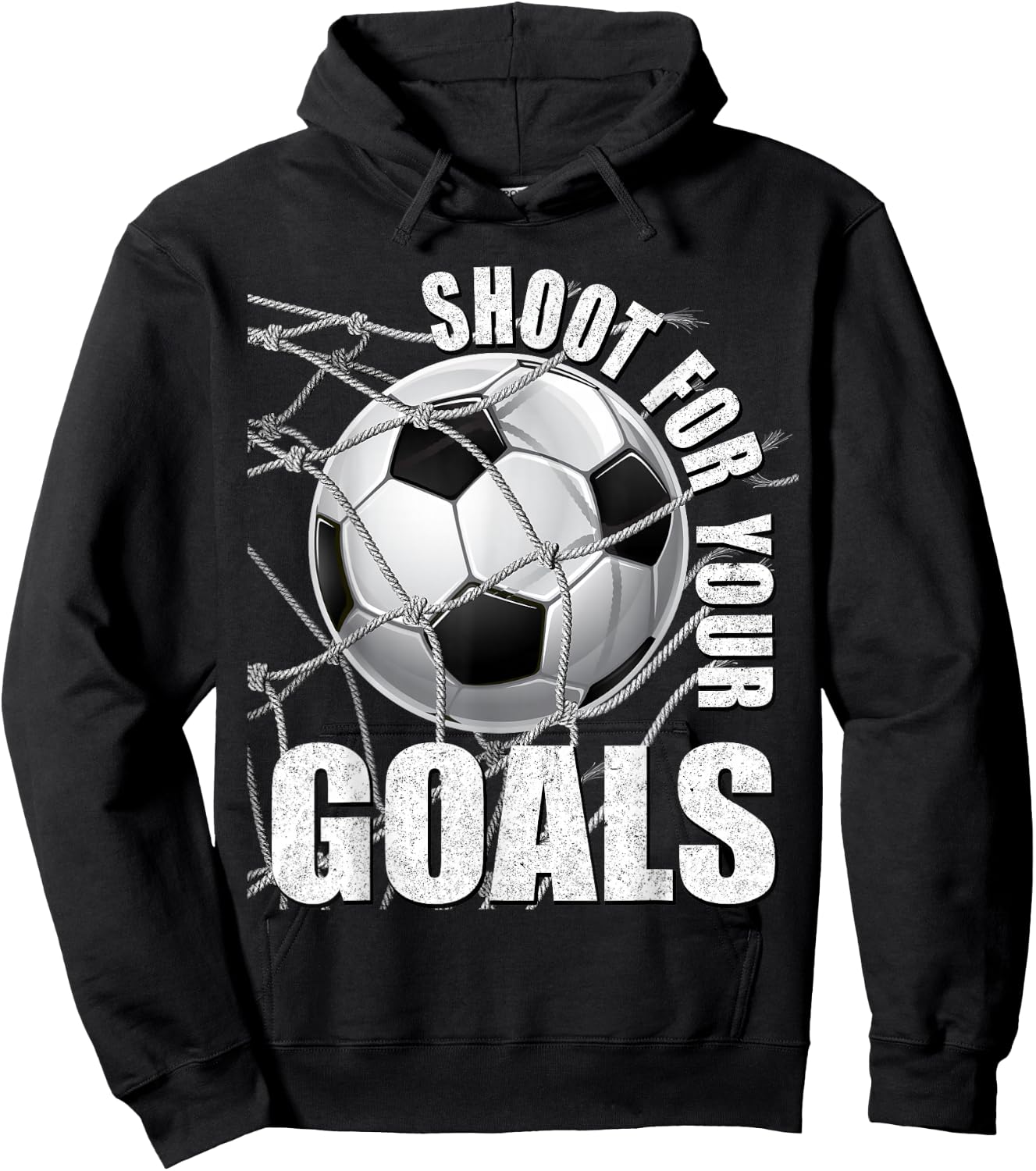 Shoot for Your Goals Kids Soccer Themed Motivational Teacher Hoodie - Hoodie | Black