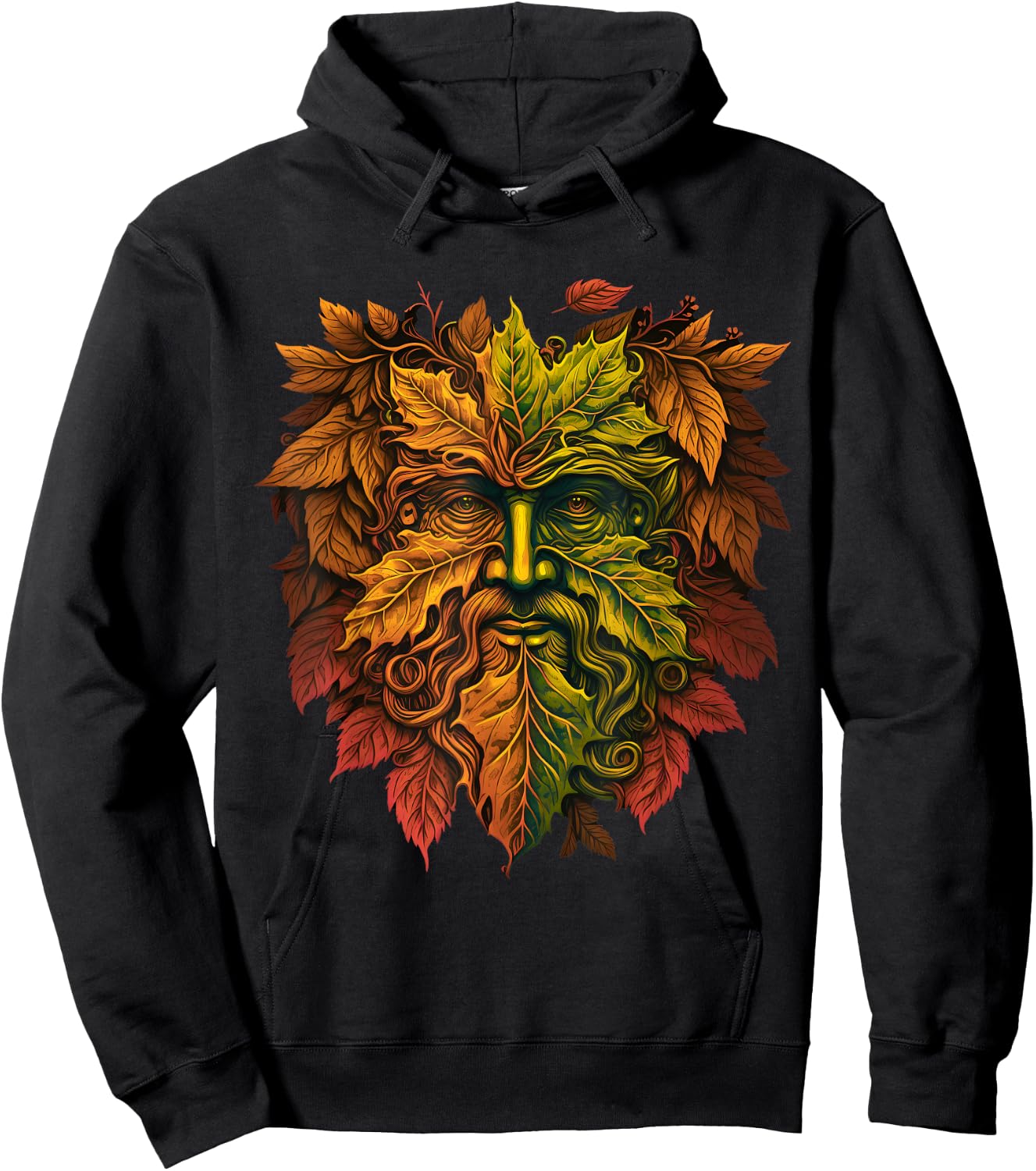 Traditional Pagan Celtic Greenman Hoodie - Hoodie | Black