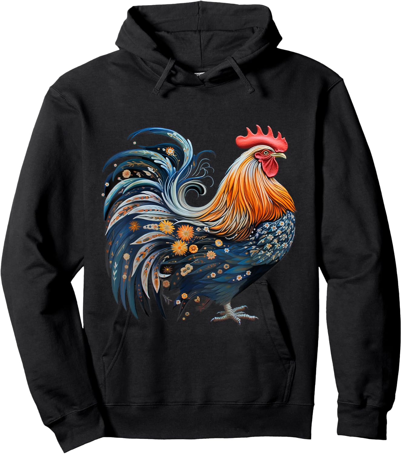 Rooster Chicken Female Fighting Cock Bird Farmland Earth Day Hoodie - Hoodie | Black