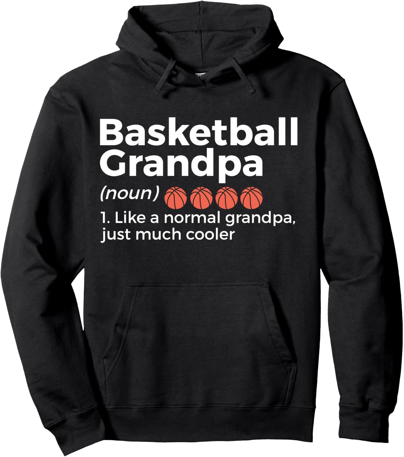 Basketball Grandpa Definition Hoodie - Hoodie | Black