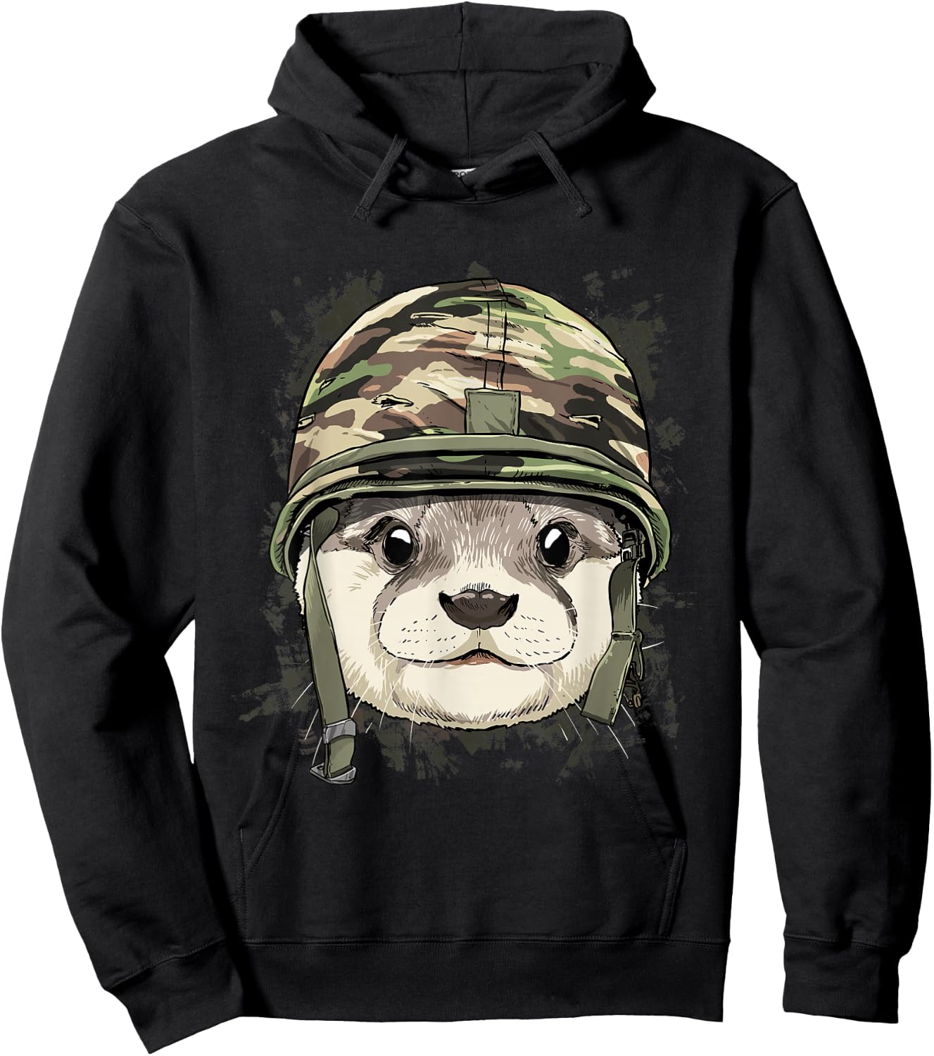 Otter Soldier Veteran Army Otter Aquatic Animal Lover Hoodie - Hoodie | Black