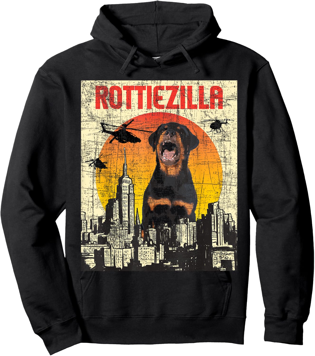Rottiezilla - Rottweiler Pet Owner Puppy Lover Dog Breeder Women Kids Hoodie - Hoodie | Black