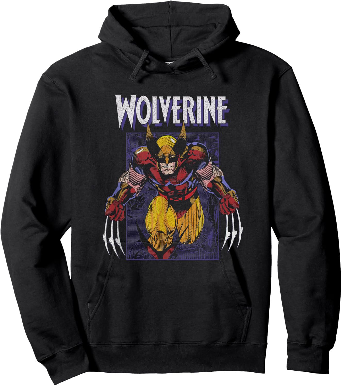 Marvel X-Men Wolverine Preying Vintage Portrait Hoodie - Hoodie | Black