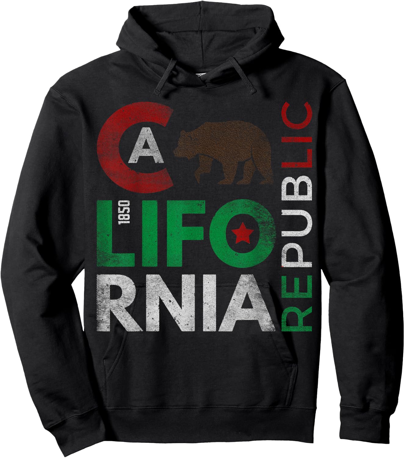 California State CA Cali California Republic The West Coast Hoodie - Hoodie | Black