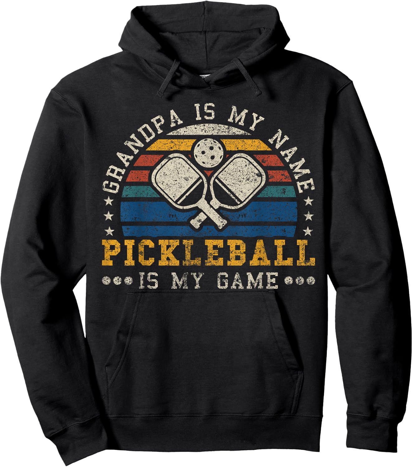 Grandpa Is My Name Pickleball Is My Game Pickleball Grandpa Hoodie - Hoodie | Black