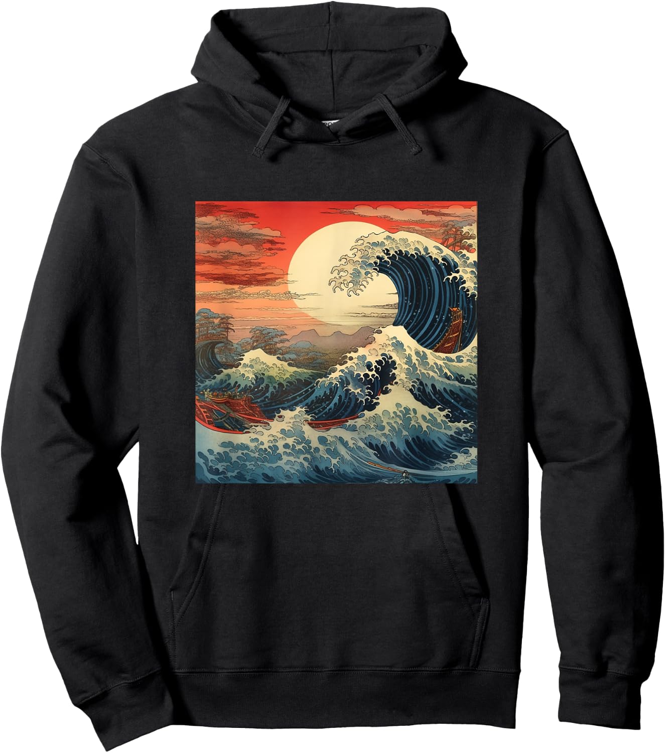 Vintage Japanese Art Cherry Blossoms Japan Woodblock Hoodie - Hoodie | Black