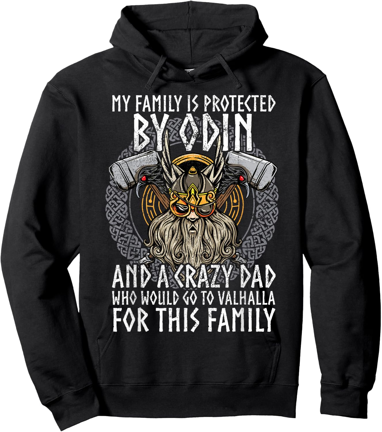 Viking Norse Mythology Husband Viking Dad Hoodie - Hoodie | Black