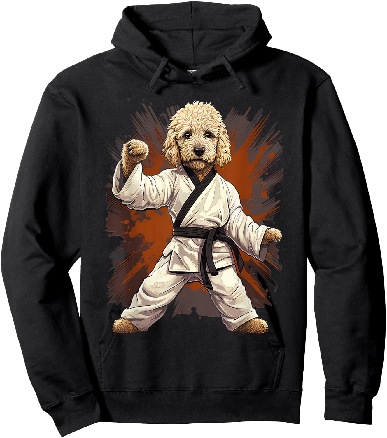 MMA Goldendoodle Dog Karate Women Girls Kids Hoodie - Hoodie | Black