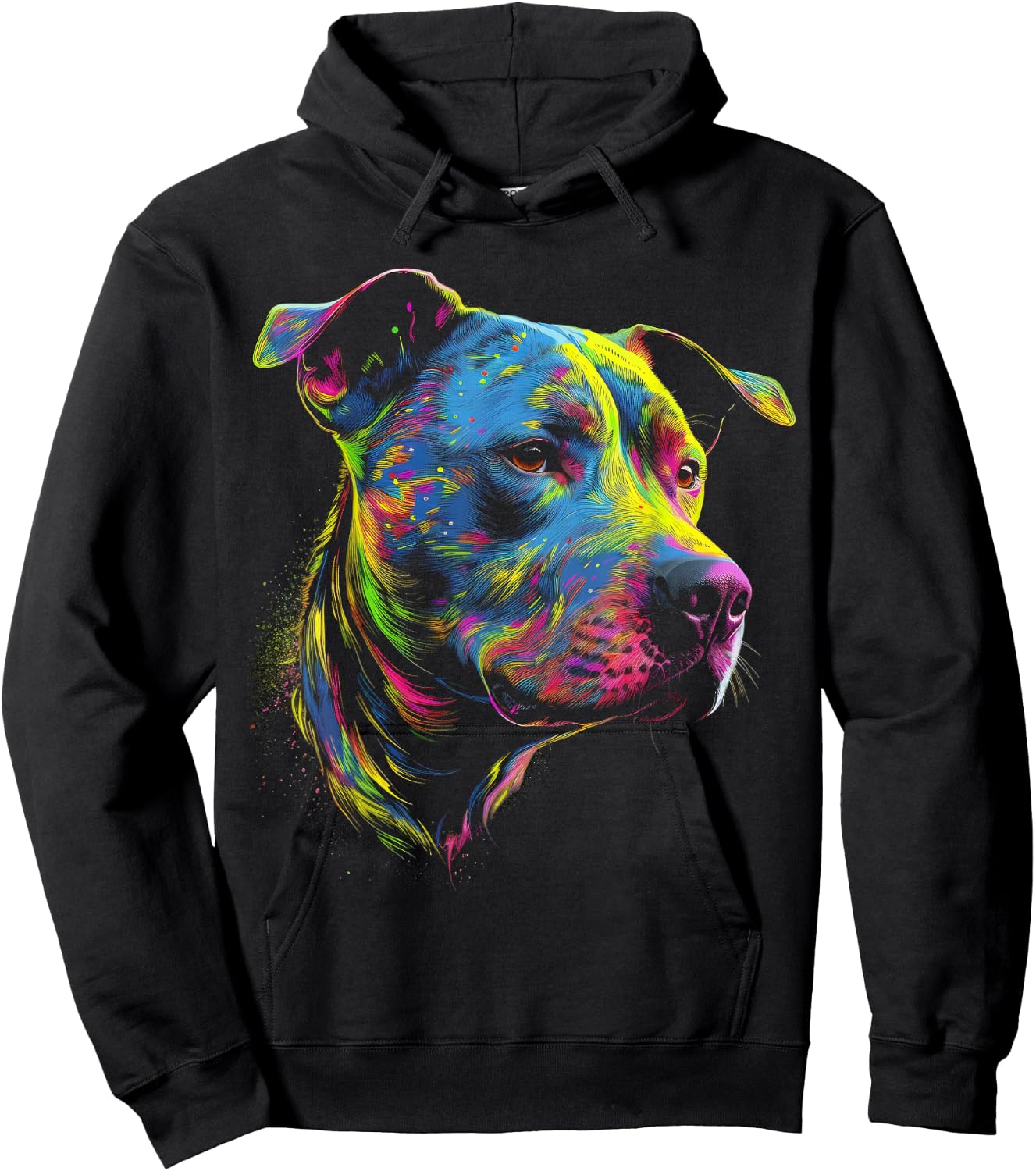 Pit Bull Mom Dog Lover Colorful Artistic Pitbull Owner Women Hoodie - Hoodie | Black