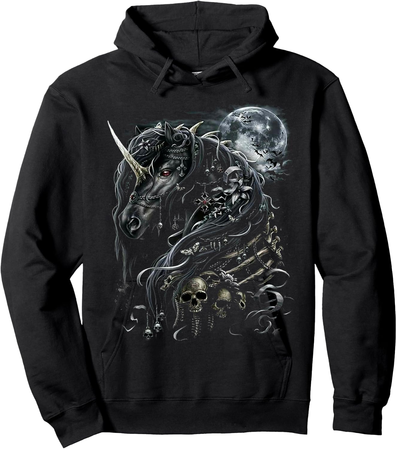 Gothic Unicorn Hoodie - Hoodie | Black