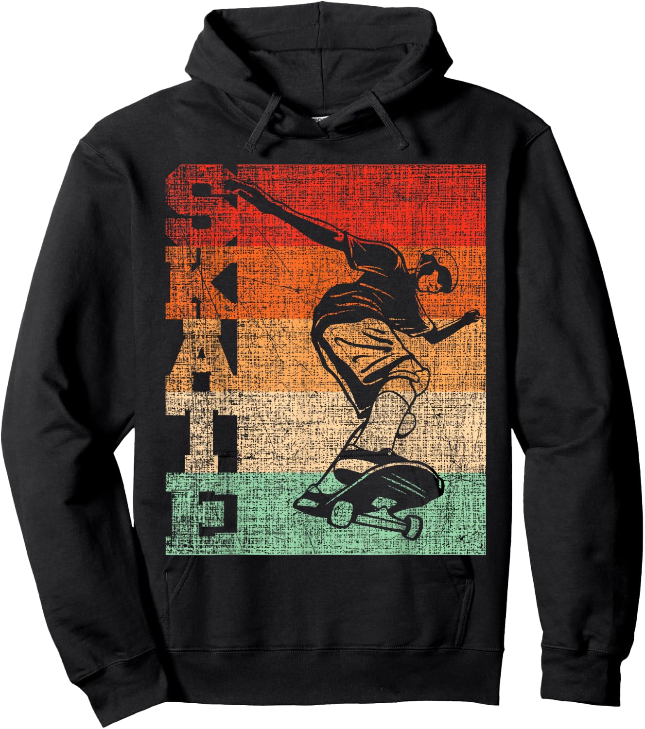 Retro Skate Skateboarder Skateboard Skateboarding Skater Hoodie - Hoodie | Black