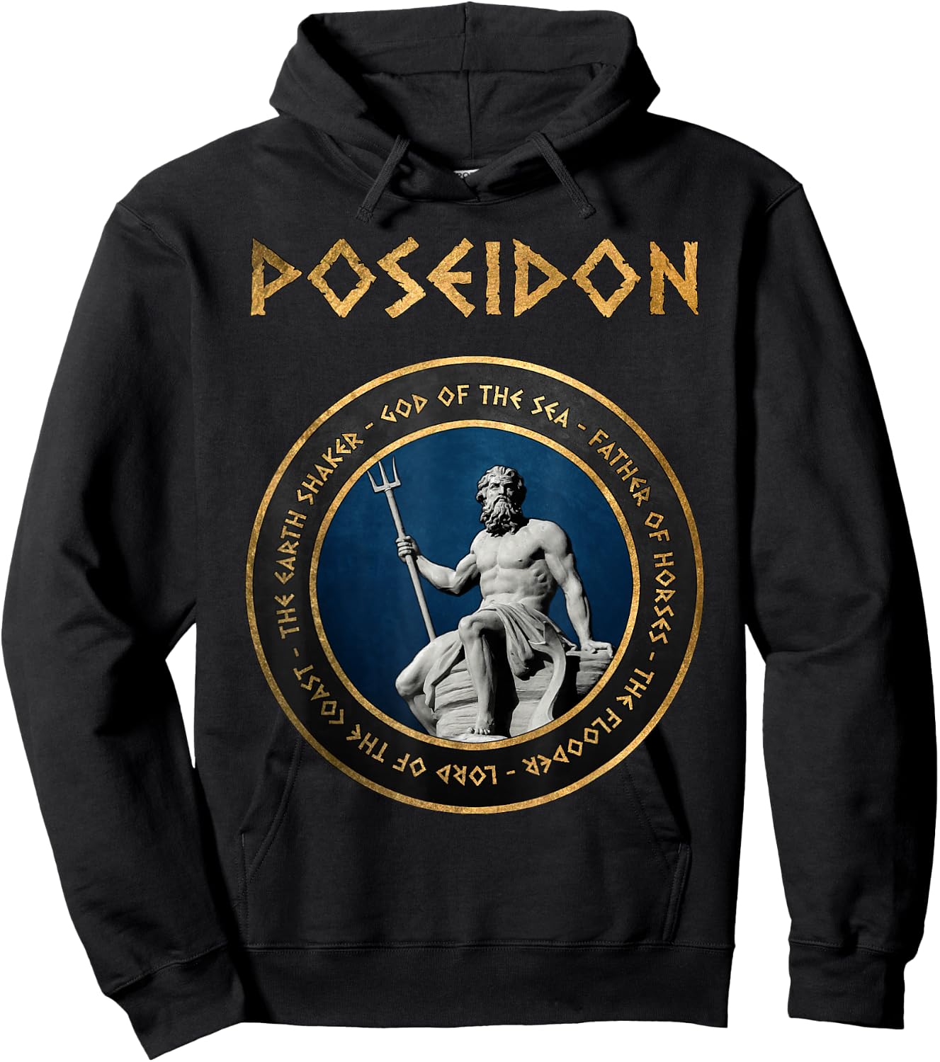 Poseidon Ancient Greek God Greece Mythology Symbol Hoodie - Hoodie | Black