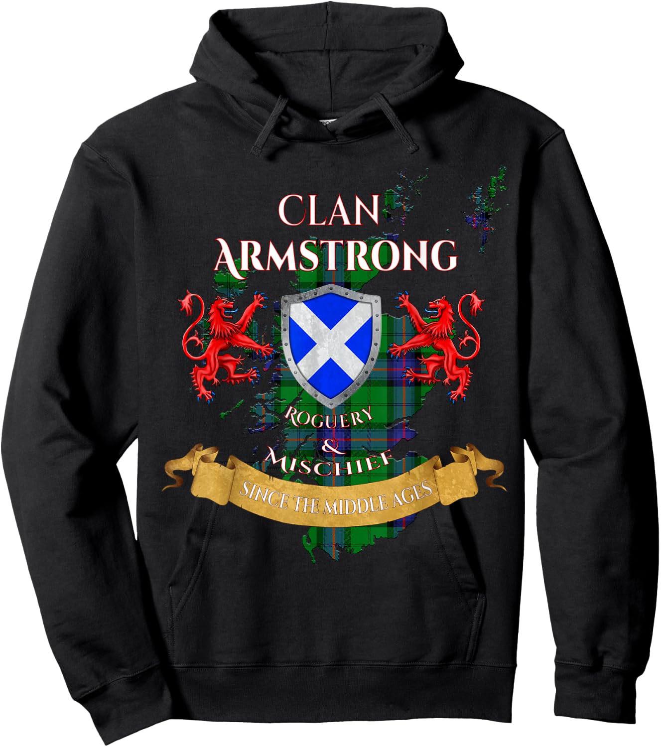 Armstrong Scottish Family Clan Middle Ages Mischief Hoodie - Hoodie | Black